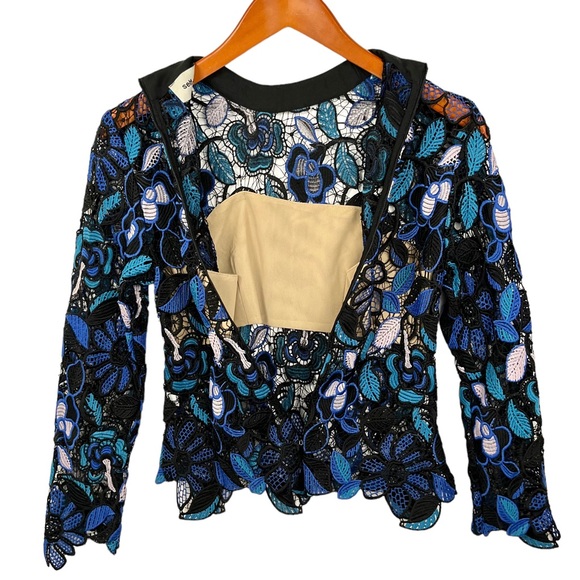 SELF PORTRAIT Garden Guipure Lace Blouse - Picture 8 of 12